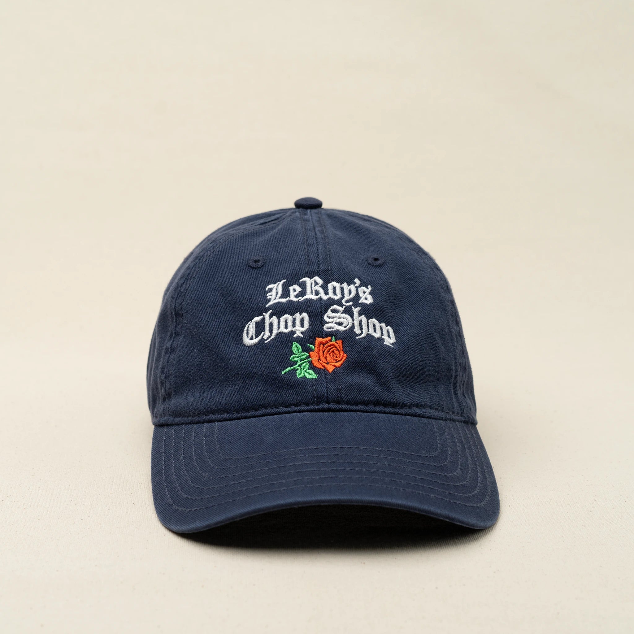 LeRoy's Chop Shop Embroidered Navy Dad Cap