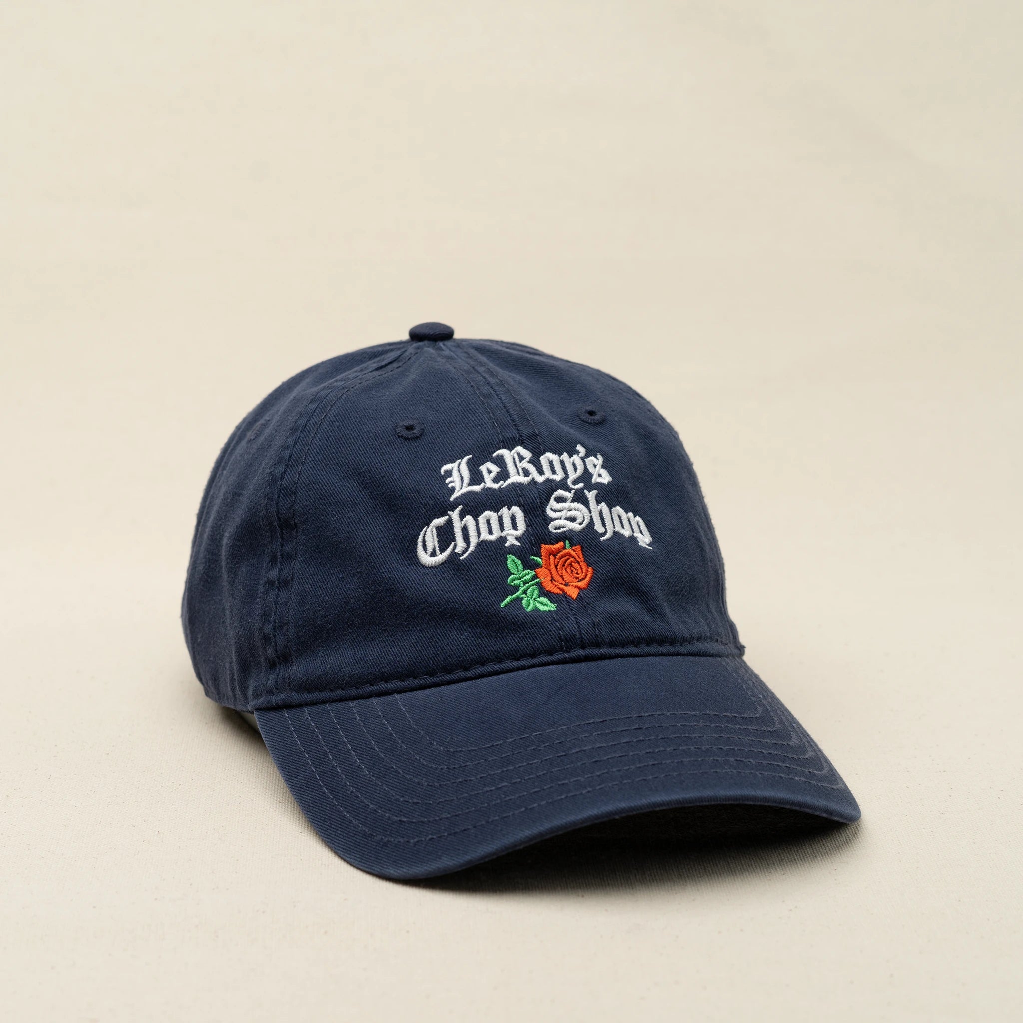 LeRoy's Chop Shop Embroidered Navy Dad Cap