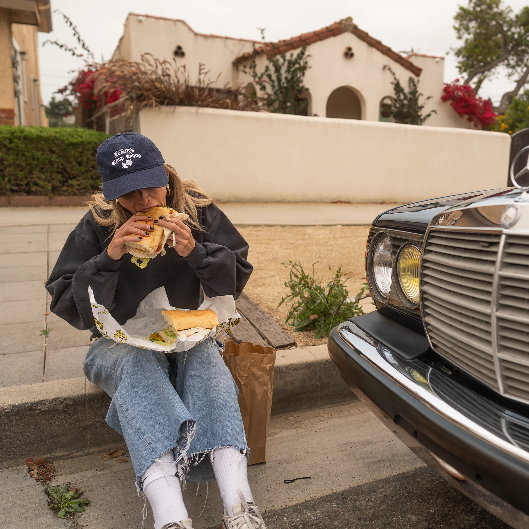 LeRoy's Chop Shop Embroidered Navy Dad Cap