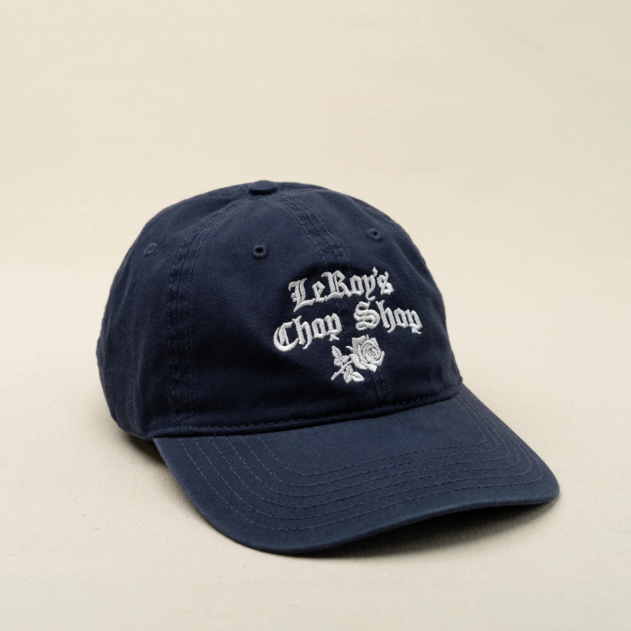 LeRoy's Chop Shop Embroidered Navy Dad Cap