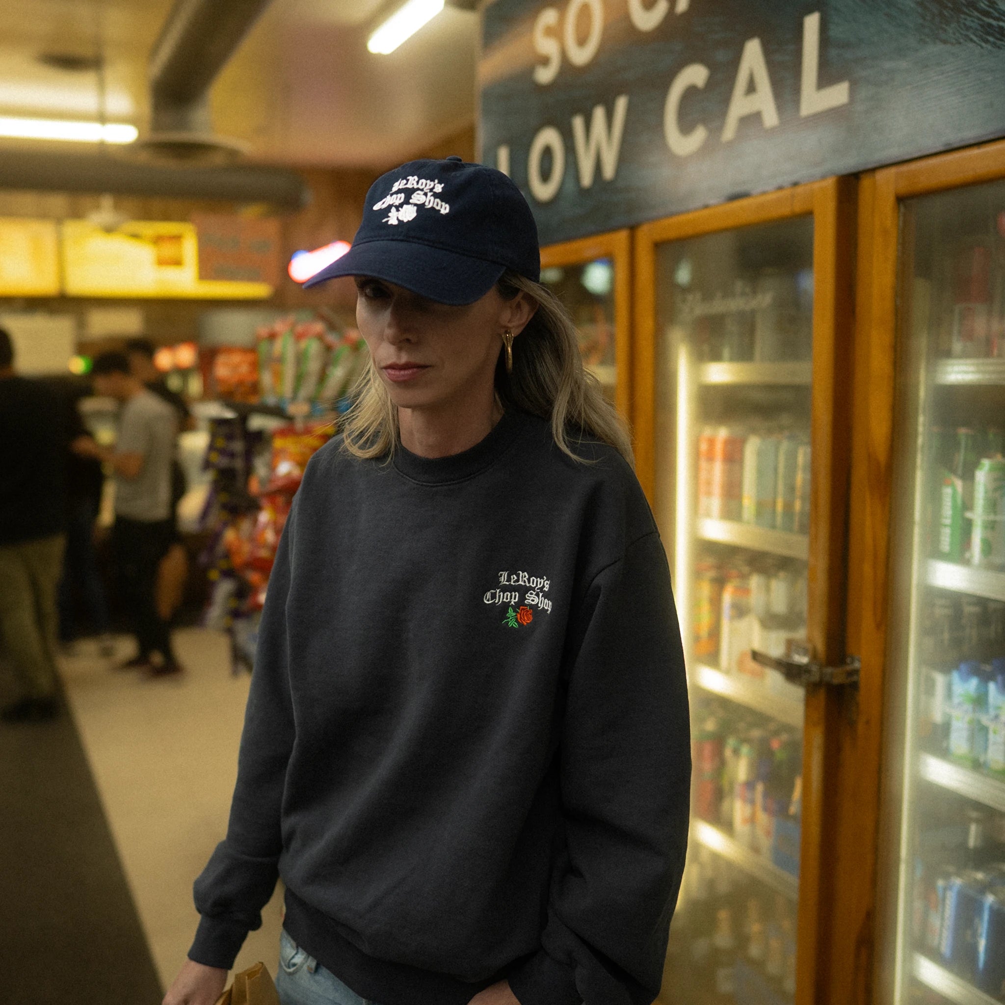 LeRoy's Chop Shop Embroidered Navy Dad Cap