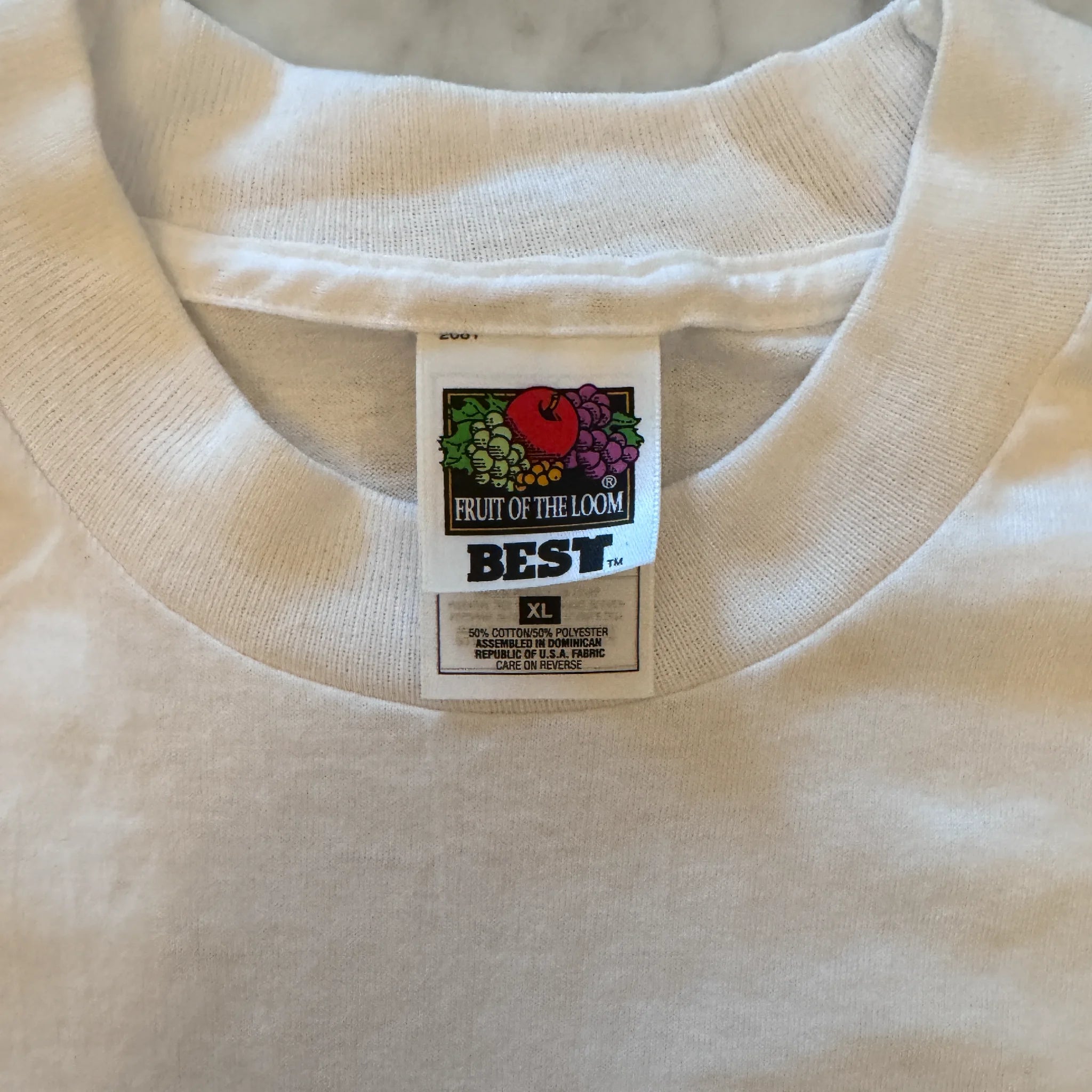 T-shirt blanc B et M XL des années 1990