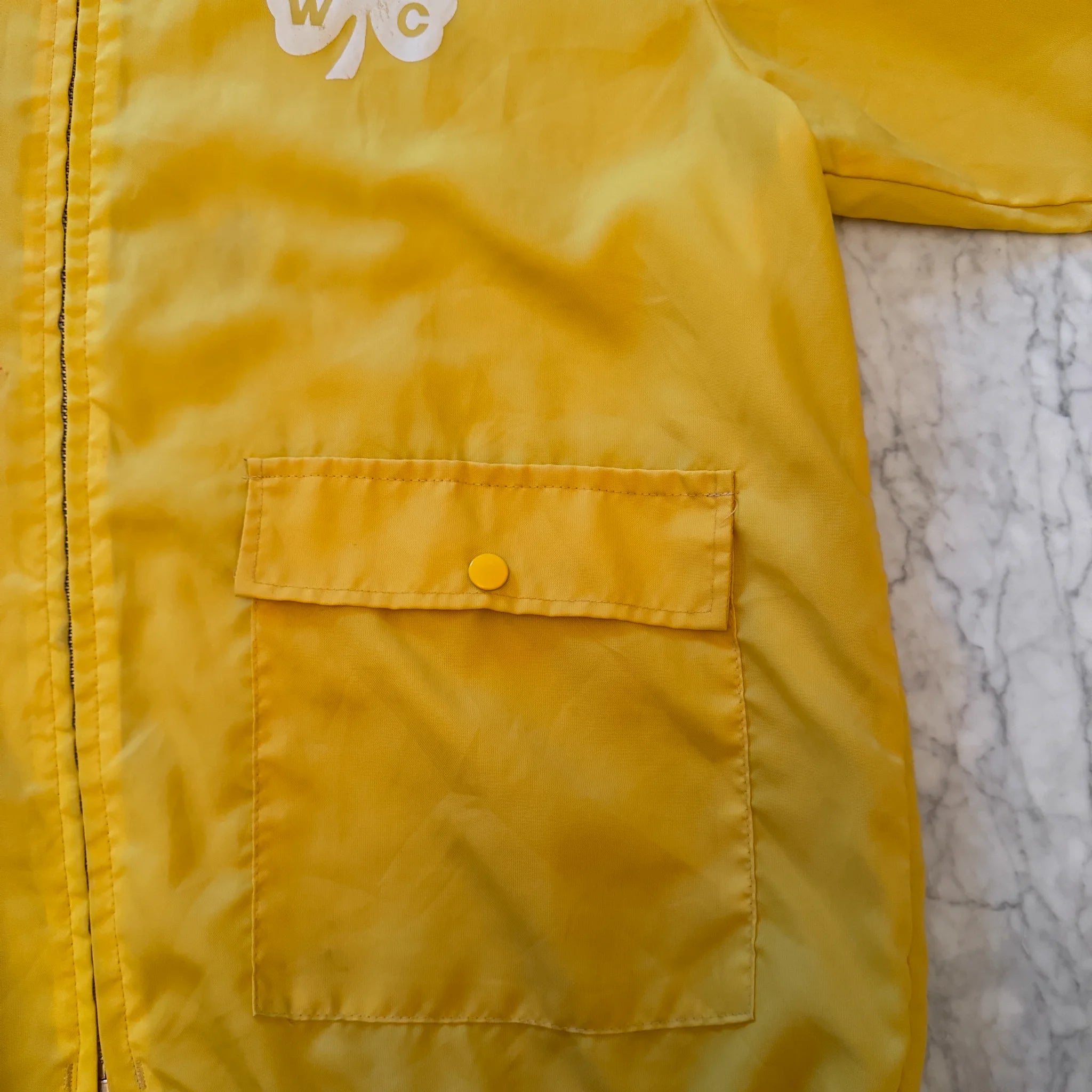 Large 1970s Yellow Ebert Sportswear Racing Jacket