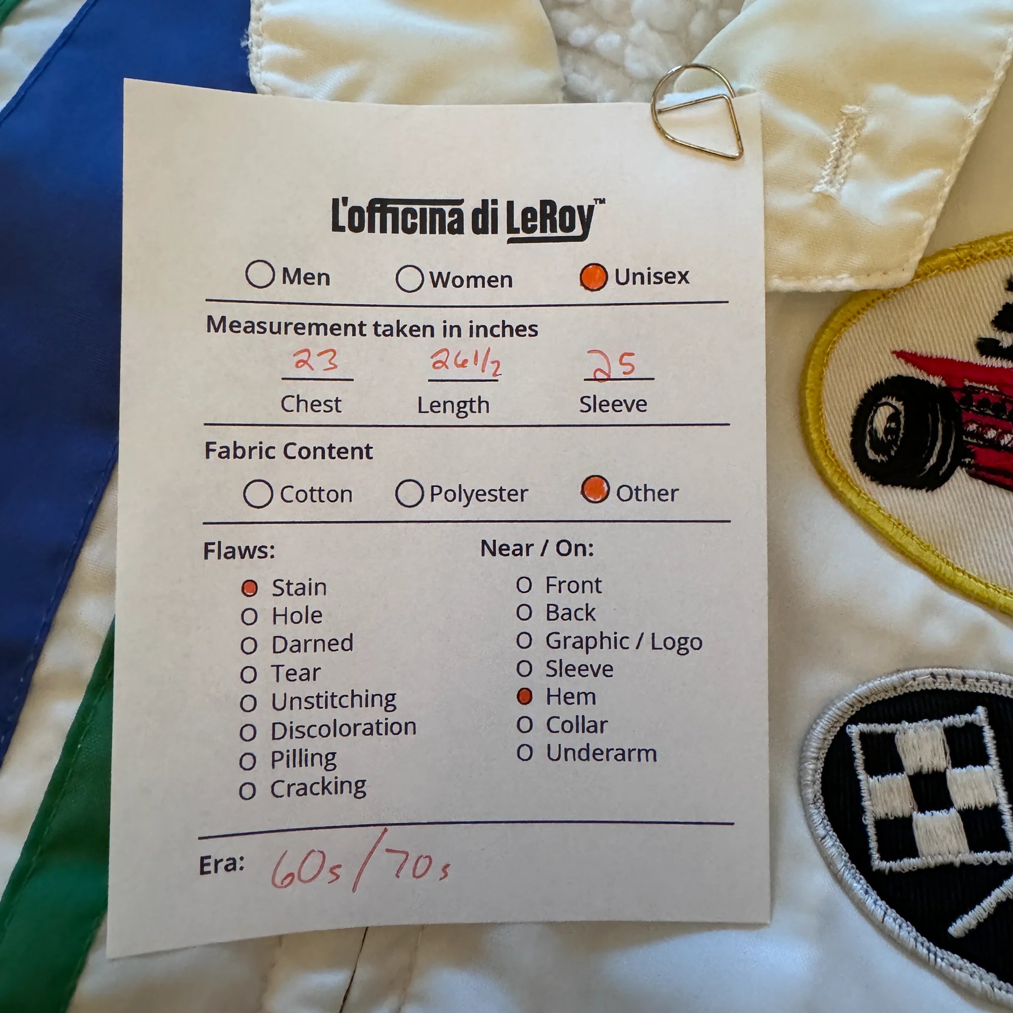 Vintage Weathercaster Indy 500 Fleece Lined Jacket