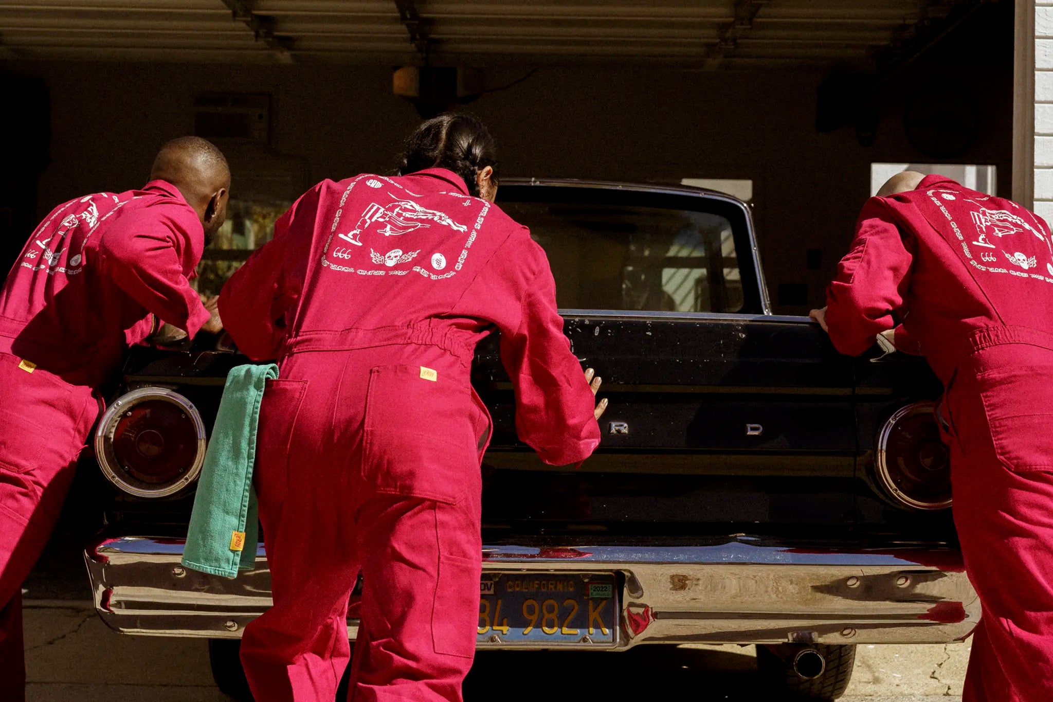 Grind Your Sins Away Long Sleeve Red Coveralls