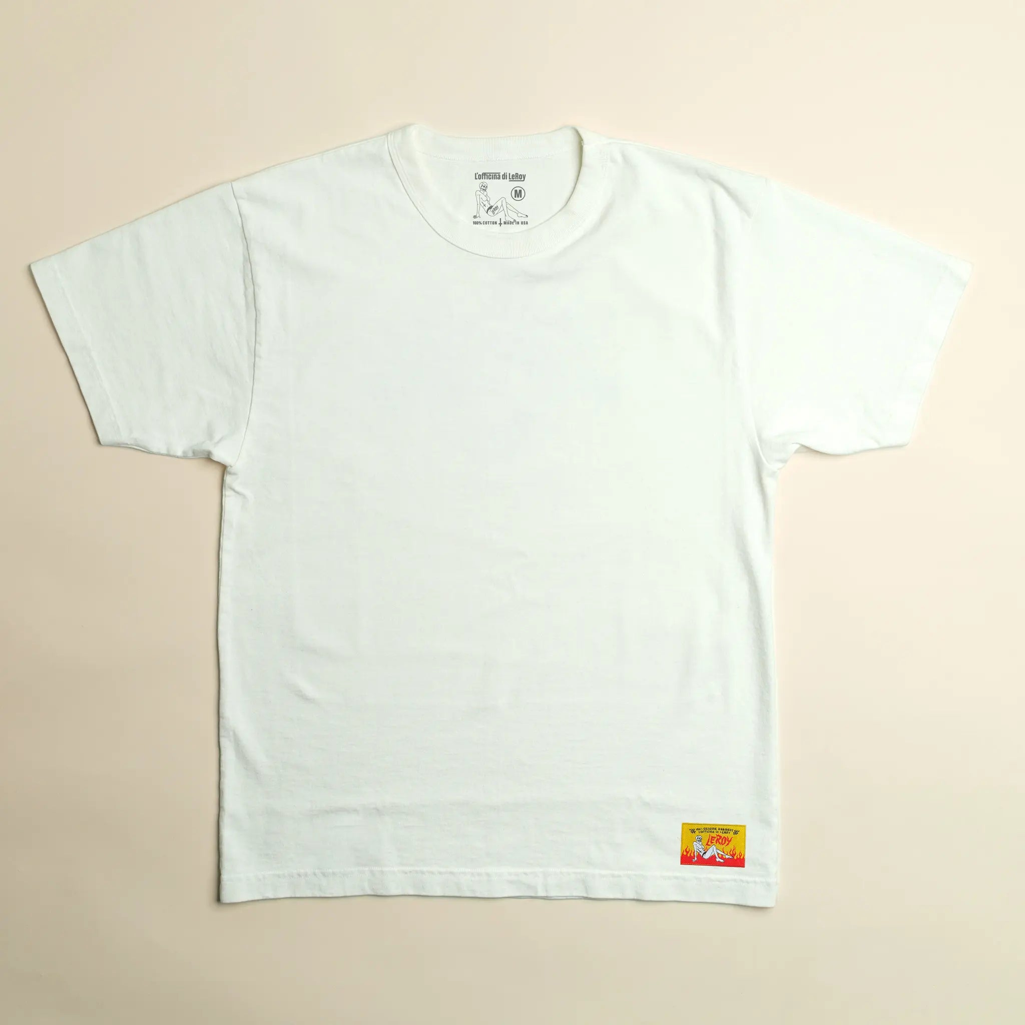 LeRoy Label Heavy Weight White T-Shirt
